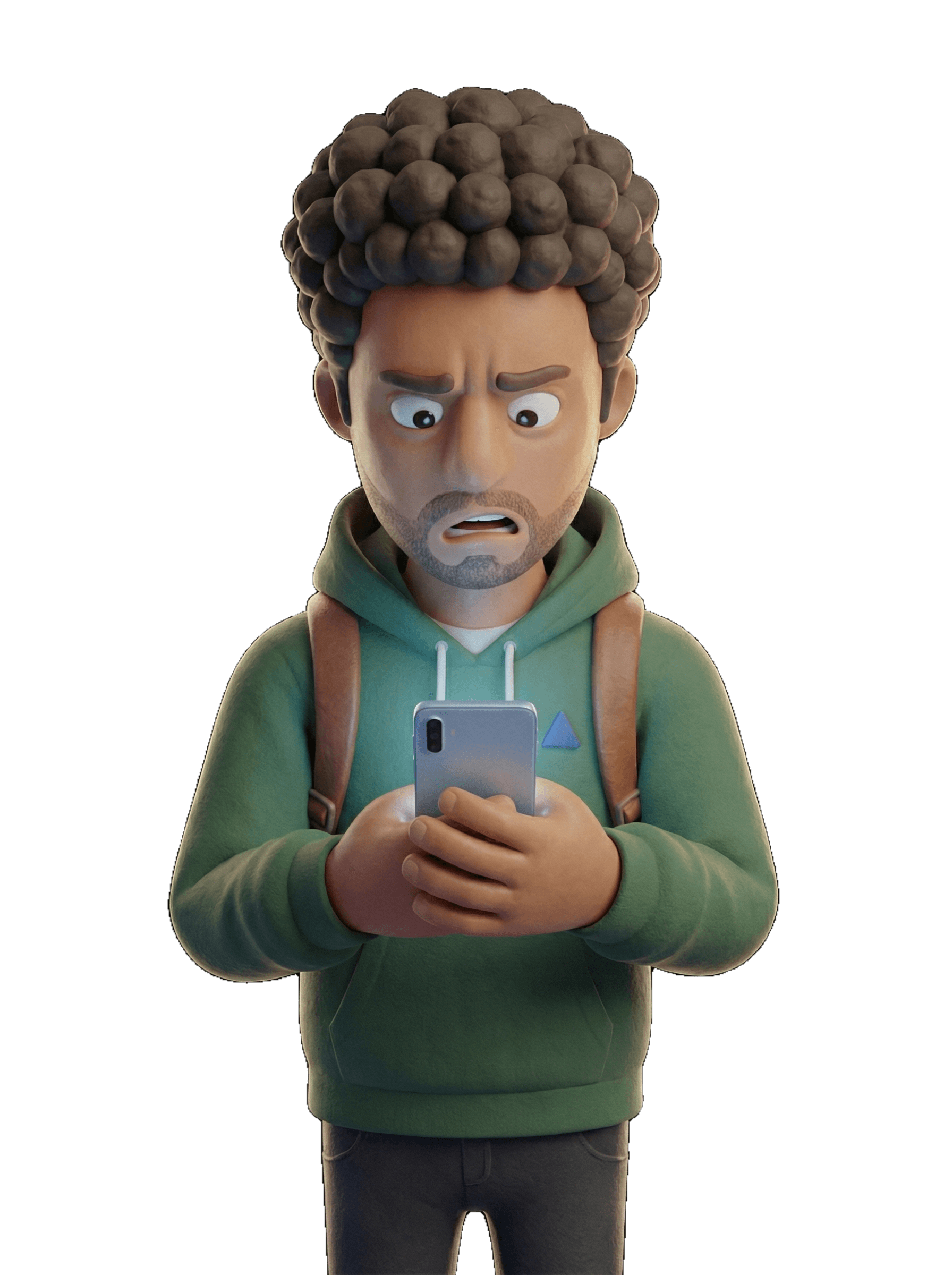 Estudiante con venda en los ojos buscando puertas